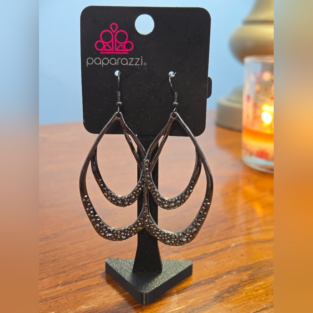 Paparazzi Black Teardrop Earrings